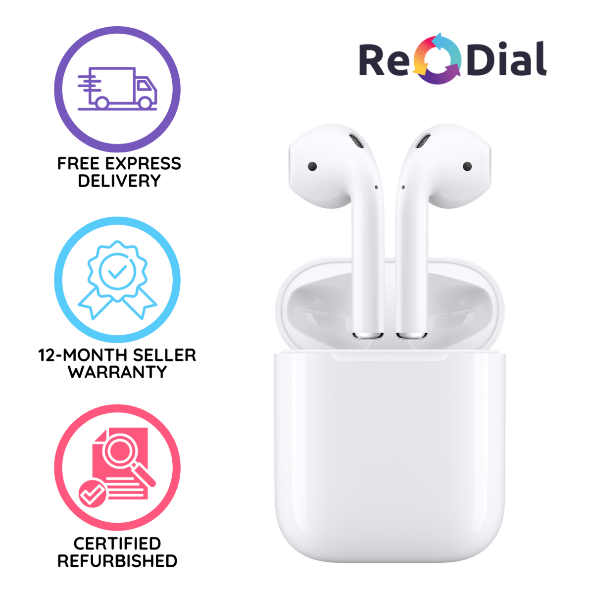 Apple AirPods (2nd Generation) with Lightning Charging Case - Acceptable Condition - ReDial Apple AirPods (2nd Generation) with Lightning Charging Case - Acceptable Condition - ReDial